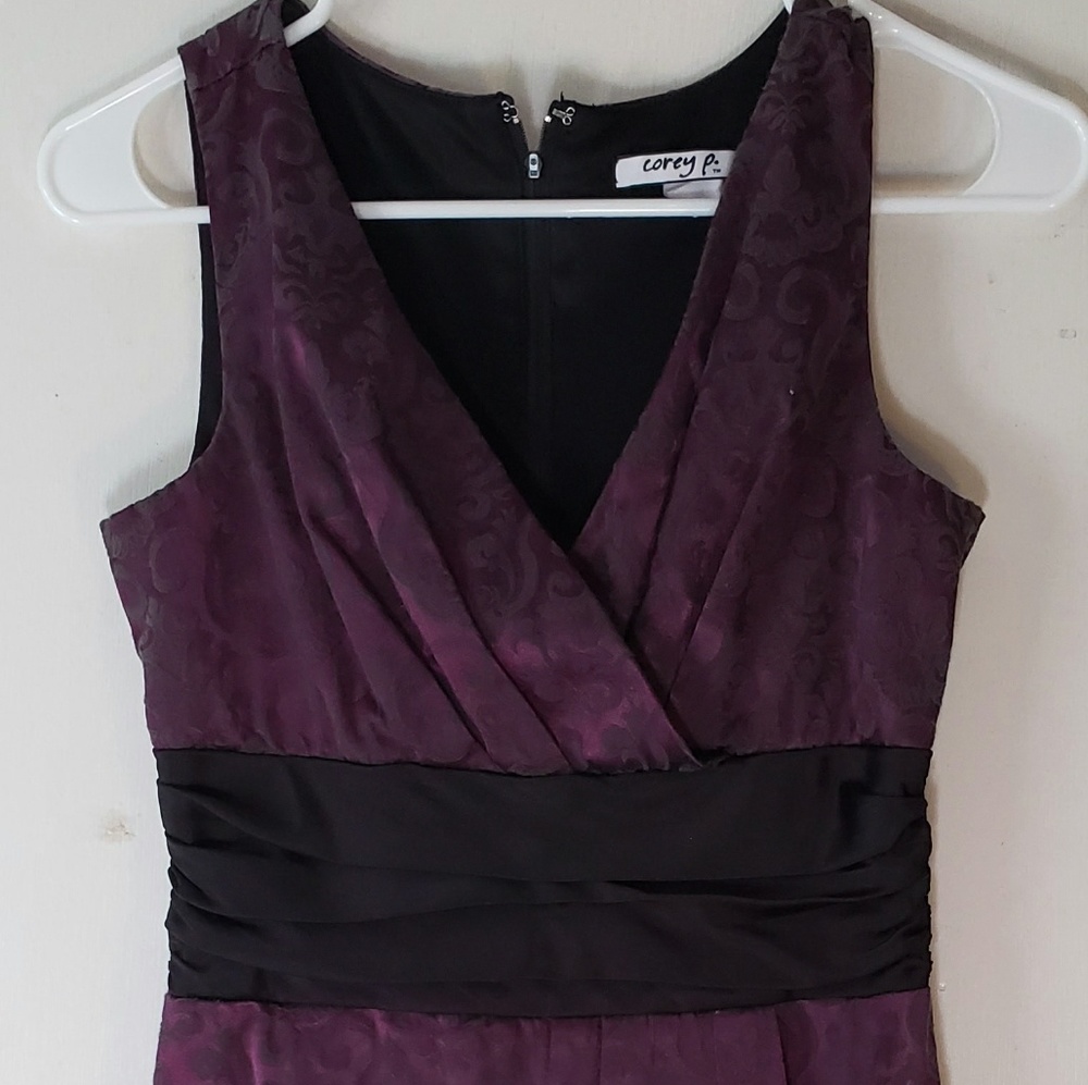 A purple semi casual dress